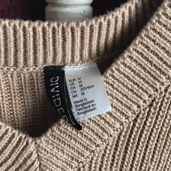 Tan V-Neck Sweater - Picture 2 of 5